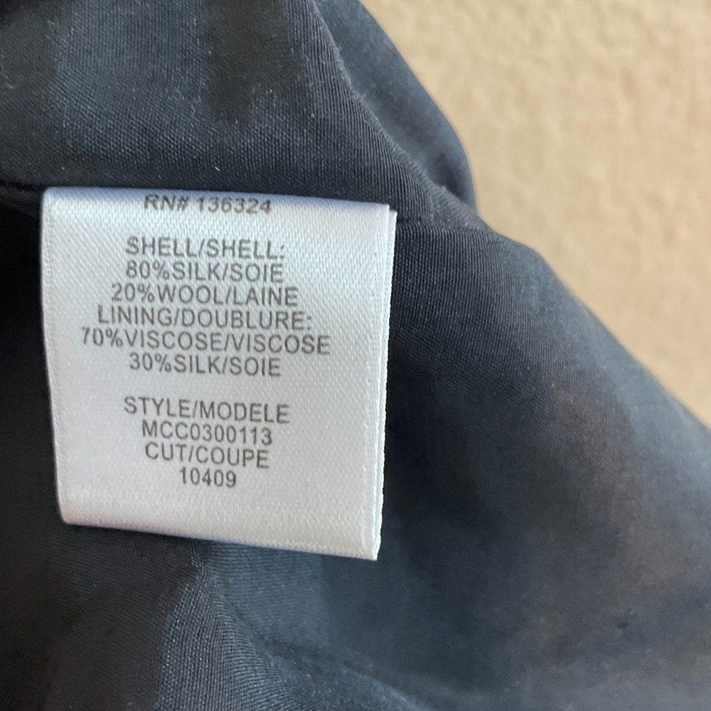 Halston Heritage Women Black Silk Skirt Sz 6 Abstract Pixel Print Wool Mini U3 - Picture 12 of 12